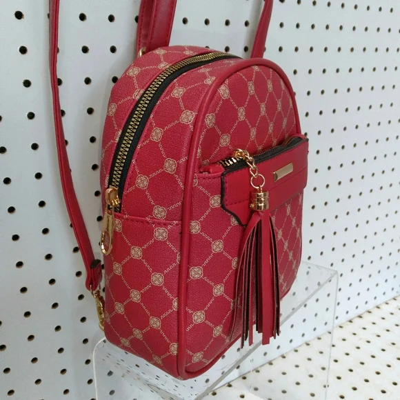 Women’s Red monogram Backpack Dimension L8"×H7.5"×W3" casual - Picture 2 of 8
